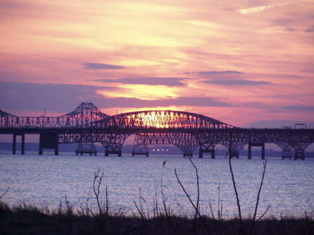 Sunset over the Chesapeake Bay Bridge
