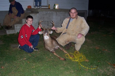 My son Taylor & his dad, Adam (Hunting trip)
