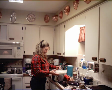 Candy in her Kitchen on Christmas Morning