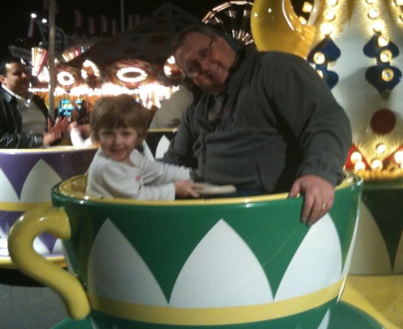 Whitney and Dad in the Teacups (Spring 2011)
