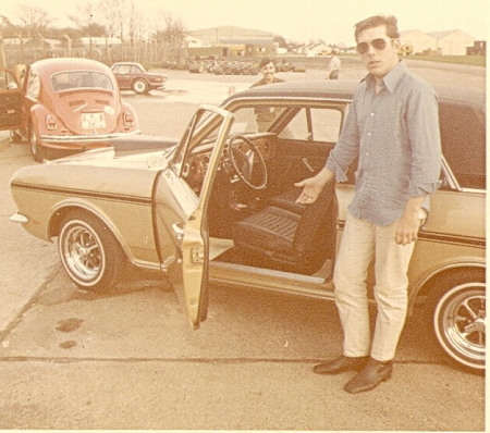 John with his Ford Cortina