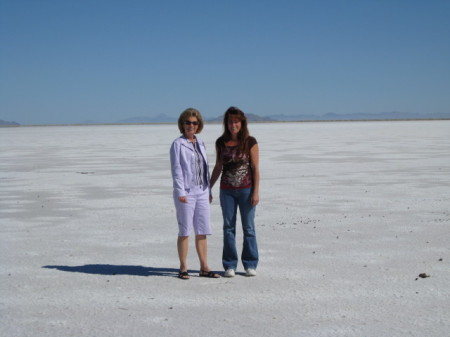 Mom and I -- Bonneville Salt Flats