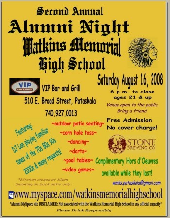 2nd Annual WMHS Alimni Reunion 8/16/08 Poster