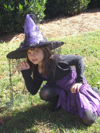 Malea as a witch for Halloween.