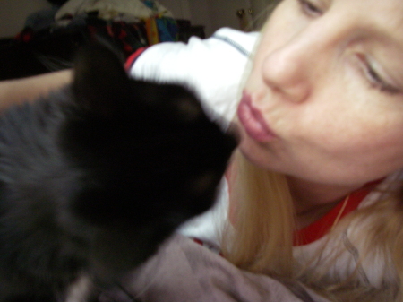 "Puss" giving me a kiss;}