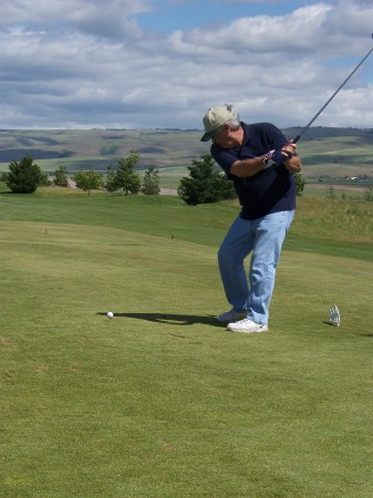 My Dad. Golfing at Wildhorse in Pendleton, OR