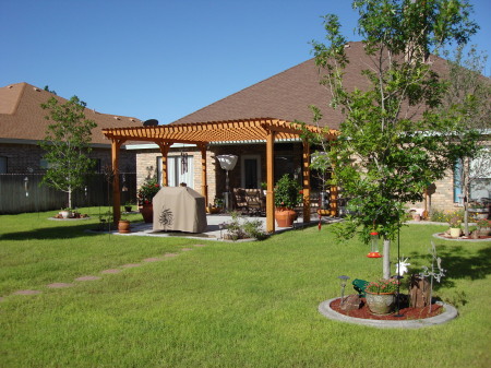 Texas home's backyard