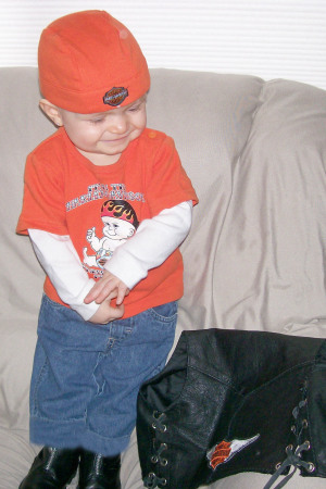 2008-Diamond in her Harley clothes.