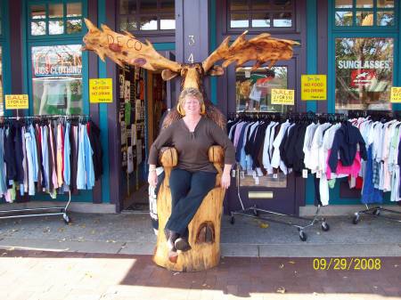 Me sitting in a moose chair