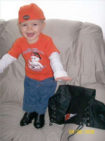 2008-Diamond in her Harley clothes.