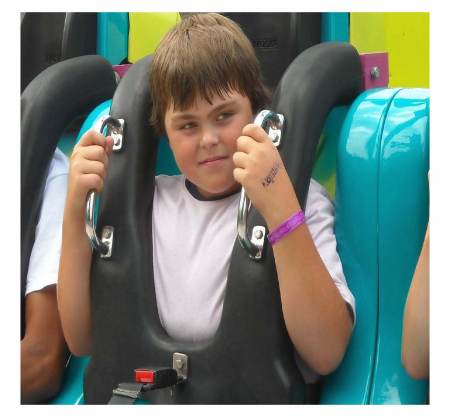 My son Matthew at Knoebels in summer of 2008