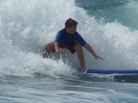 Our son Chase surfing