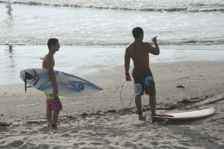 Getting ready to paddle out