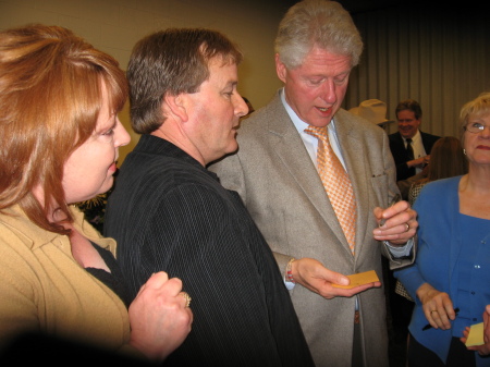 me, my husband Joel & Bill Clinton