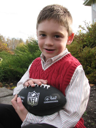 Braden with his football