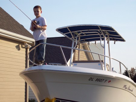 My boat and 1 of many grandsons