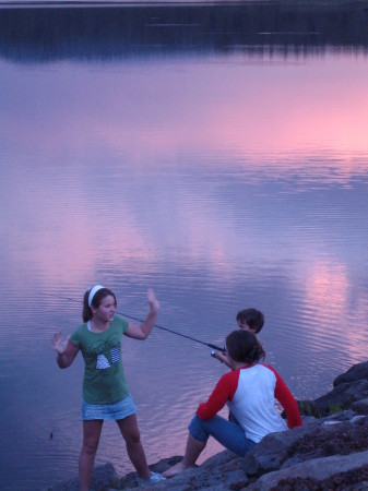 Kids at Lake Hawley in Arizona