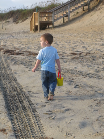 My grandson, Landon, on the Outer Banks.