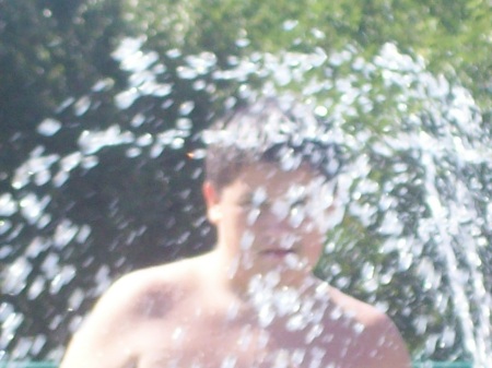 Jacob getting soaked