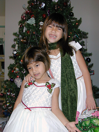 Michaela & Abby Christmas Card 2002