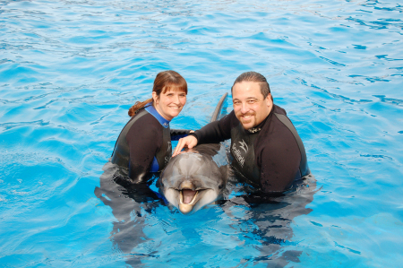 Peggy and I with our Dolphin friend