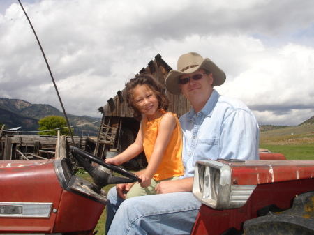 Faith and Papa on the Tractor