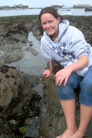 Rachel at beach 2008 (14 yrs old)