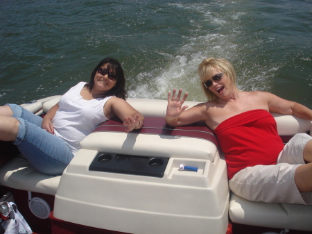 My wife Brenda on Left (Big Bear Lake)