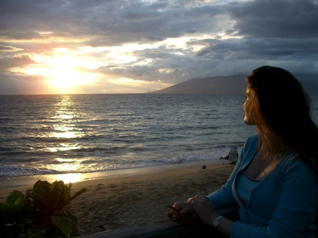 Wife on Beach In Wailea