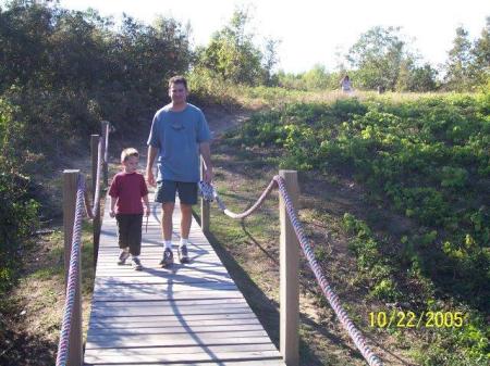 Preston and I on a hike back from the River