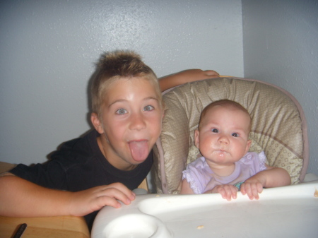 My goofy kids-Justin(7) and Kaitlin(4mos)
