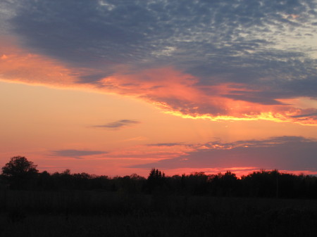 sunset out of our living room window