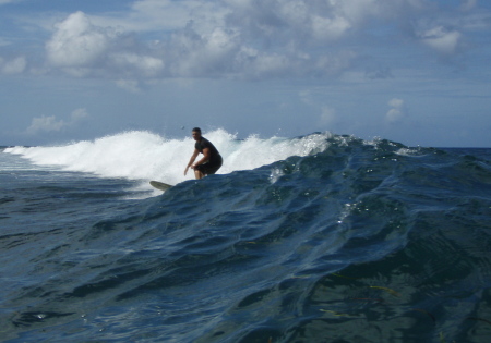 Surfing at Boat Basin, Guam 2007