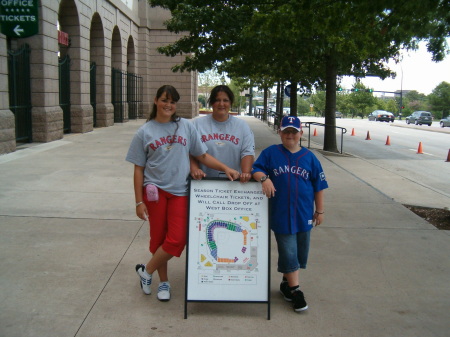 Wife and Kids at Arlington Stadium 2008