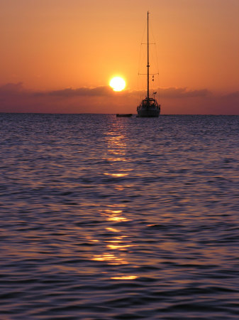 Watertaxi in Honduras at Sunset - 2008