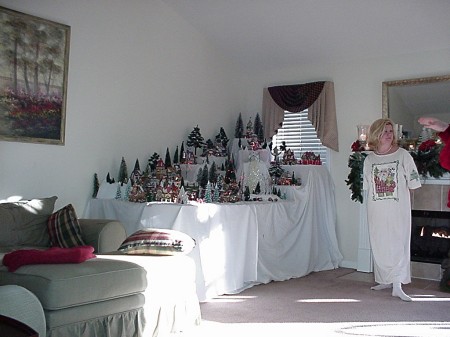 Deb & her Christmas village