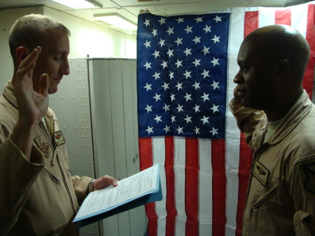 My troop Reenlisting over SW Asia