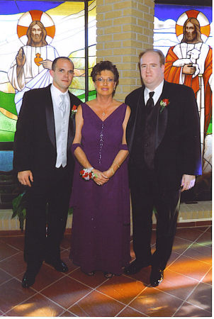 With sons at wedding,Jon(Groom),Faye and Sammy