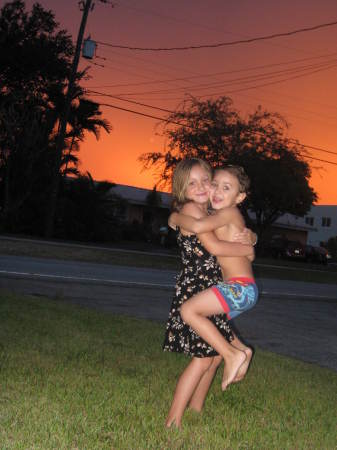 front yard at sunset