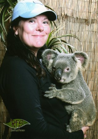 Vicki holding the koala