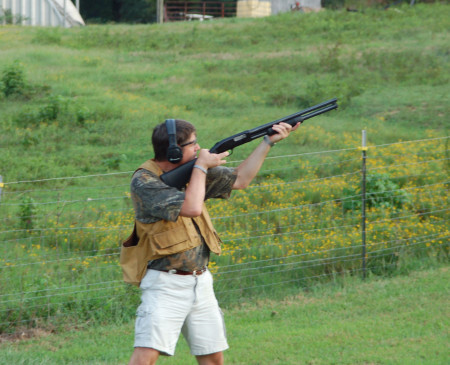 Shooting skeet at our place.