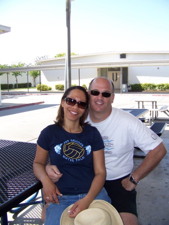 Greg & I at the lunch tables 2008.