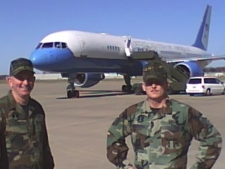 Working VP Dick Cheney's airplane.