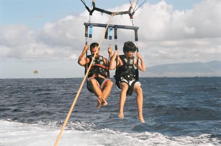 Dad and Joshua Parasail