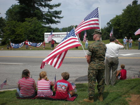 My kids honoring a fallen hero.