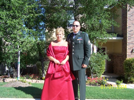 Amy and Rick going to a Army Ball