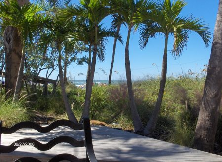 View of St. Pete Beach from cafe.