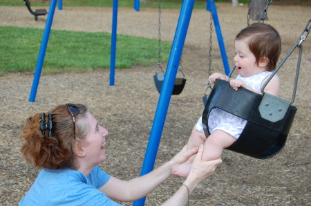 Playing with my daughter at the park