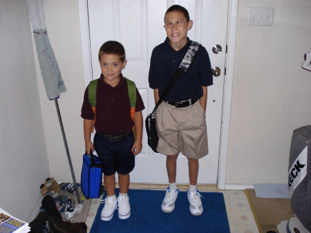 Tommy and Troy 1st day of school!