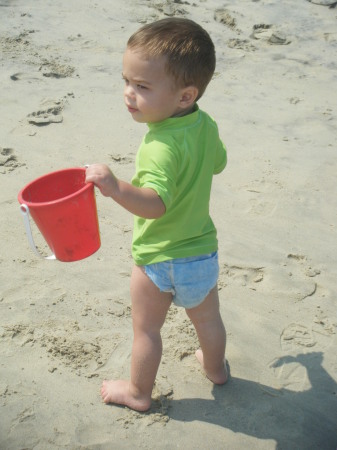 Blake digs the beach